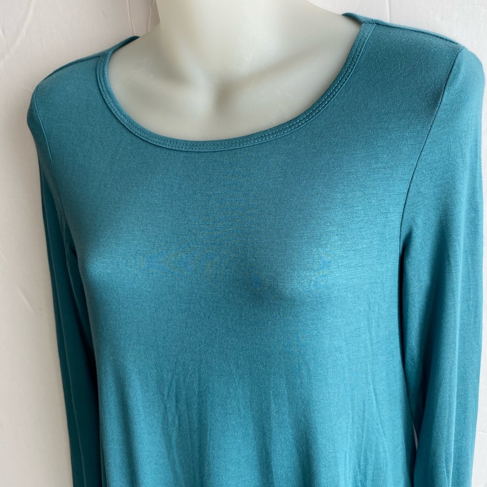 A Dip Of Darling Blue Lace Long Sleeve Blouse - Picture 5 of 5